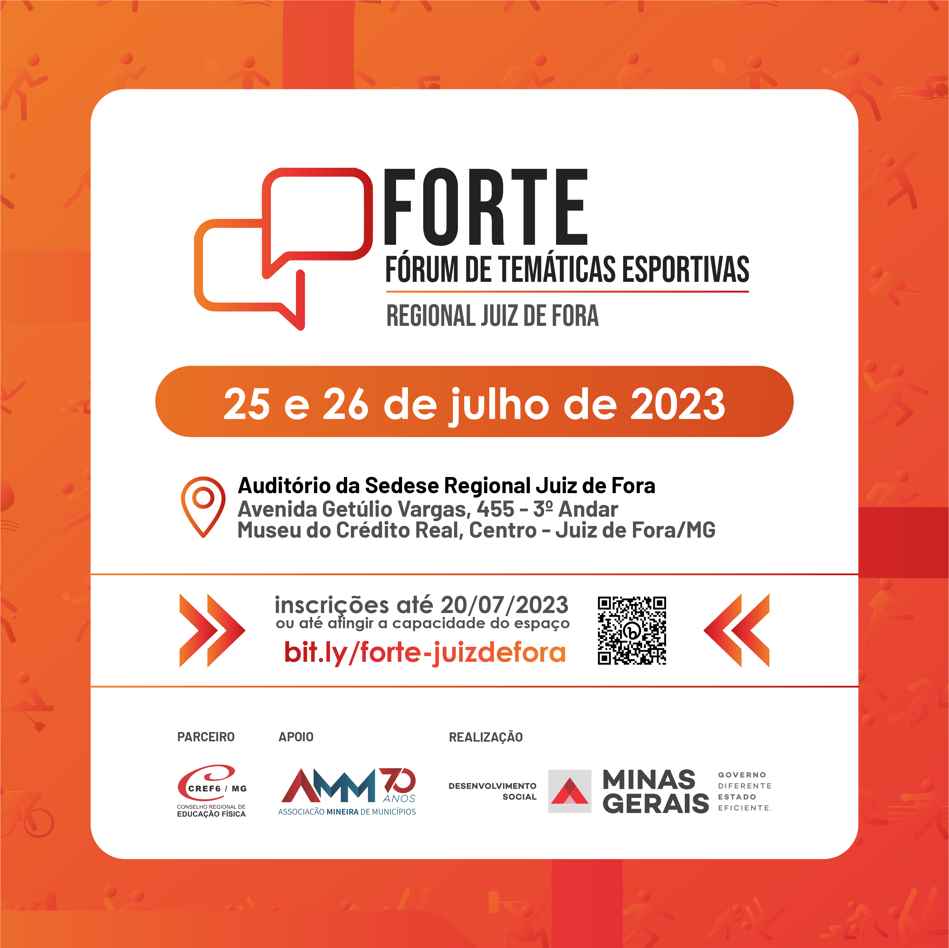 Inscrições abertas para o Fórum de Temáticas Esportivas (Forte) em Juiz de Fora